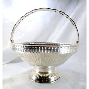 VTG Silver Plated Brides Basket Footed